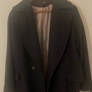 H & M Men's Full Length Wool Peacoat Jacket - Black - Size 42R